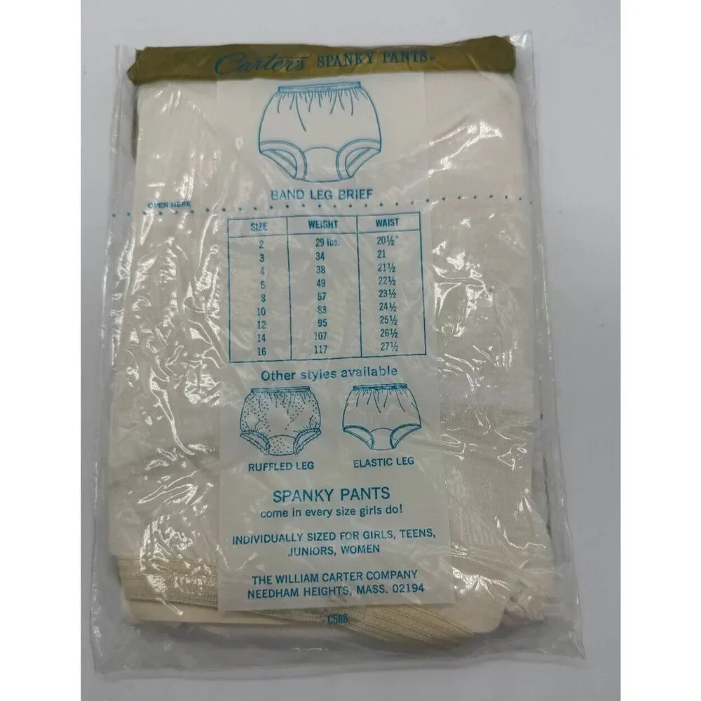 NEW Vintage Girls Carter’s Spanky Pants Set of 2‎ Band Leg Briefs Size 3